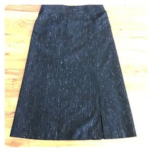 Elegant J Crew long tweed skirt wool size 10 black